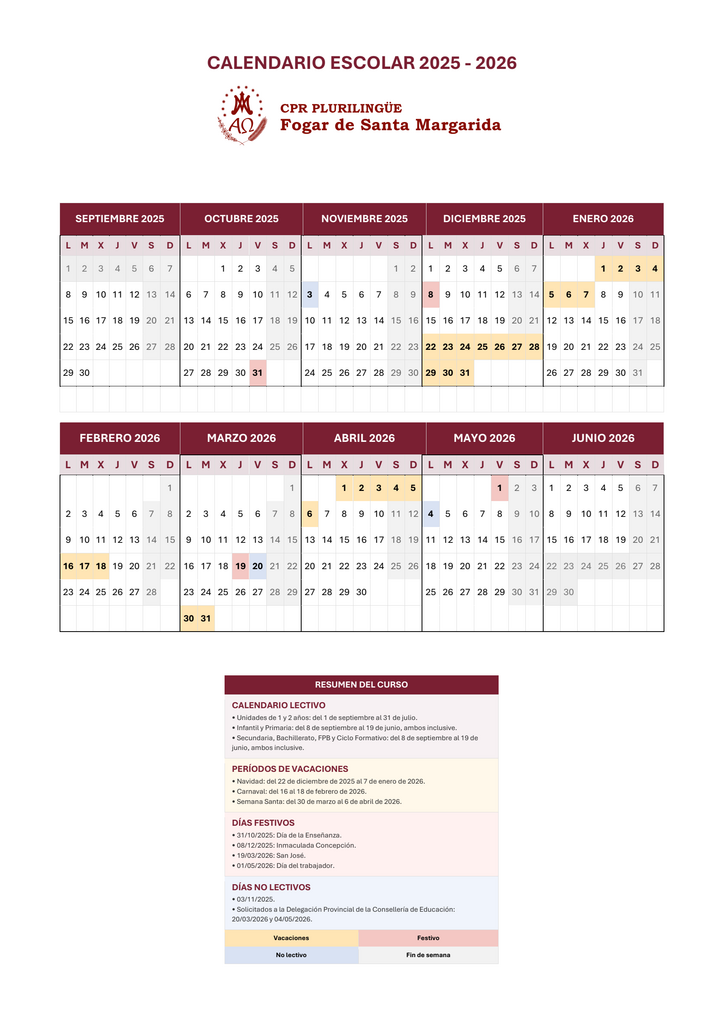 Calendario Escolar