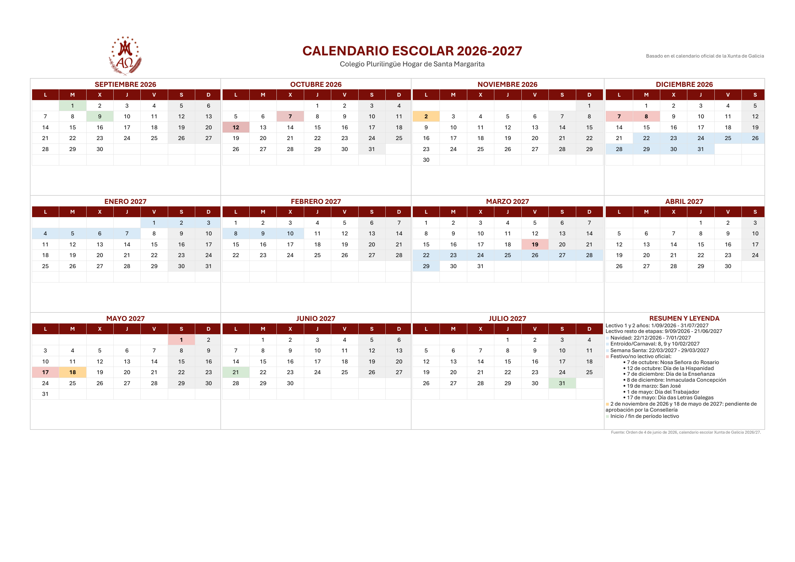 Calendario Escolar